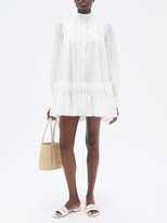 Thumbnail for your product : Aje Pavillion Pleated-cotton Mini Shirt Dress