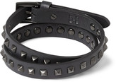 Thumbnail for your product : Valentino Studded Leather Wrap Bracelet