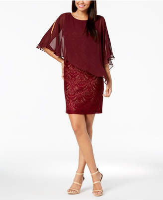 Connected Lace & Chiffon Popover Dress
