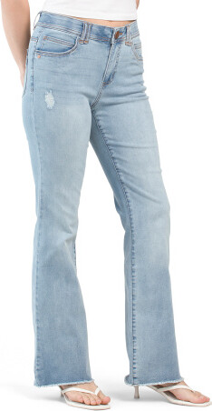 TJMAXX Ab Technology High Rise Itty Bitty Bootcut Jeans With Frayed Cuffs For Women, Spandex/Cotton/Polyester