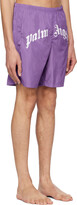 Thumbnail for your product : Palm Angels Purple Curved Swim Shorts