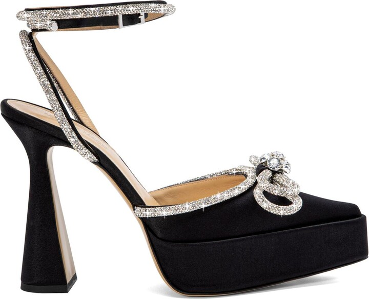 black satin platforms