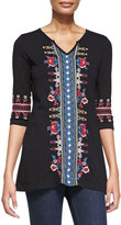 Thumbnail for your product : Johnny Was Camdyn Embroidered Half-Sleeve Tunic