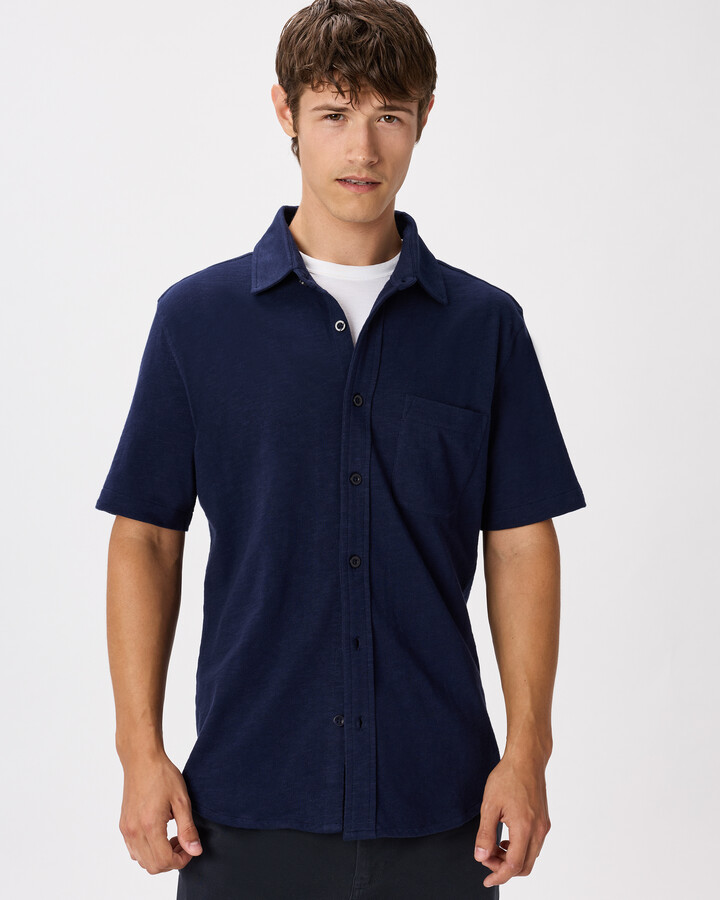 Quince Slub Short Sleeve Button Up Shirt