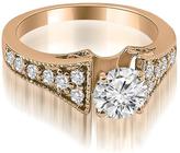 Thumbnail for your product : Ice 1 1/2 CT TW Vintage Cathedral Round Cut Diamond Bridal Set in 14K Rose Gold