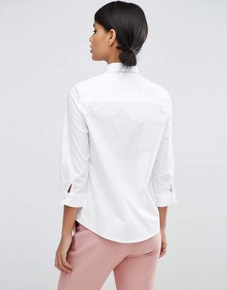 ASOS DESIGN 3/4 sleeve shirt in stretch cotton