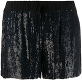 Thumbnail for your product : P.A.R.O.S.H. Sequinned Straight-Leg Shorts