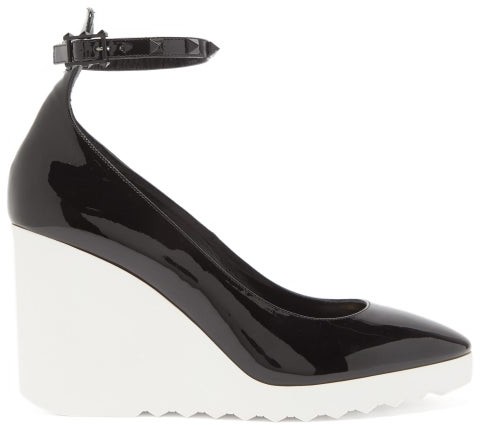 black patent wedge shoes