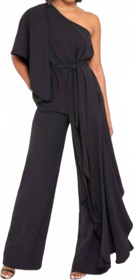 Kristine Wide Leg Jumpsuit In Black