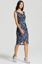 Thumbnail for your product : Little Mistress Navy Lace Embellished Waist Bodycon Dress