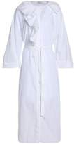 Nina Ricci Ruffled Cotton-Poplin Midi Shirt Dress