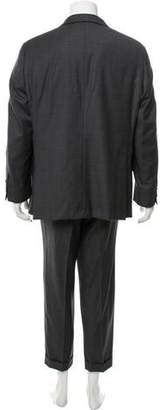 Hickey Freeman Wool Windowpane Suit
