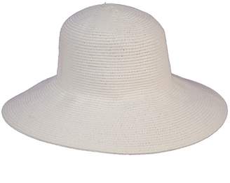 Jendi Adjustable Woven Wide Brim Hat White