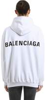 Balenciaga Sweat-Shirt En Coton À Capuche Imprimé Logo