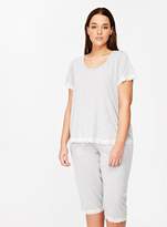 Thumbnail for your product : Evans Grey Lace Trim Cropped Pyjama Set