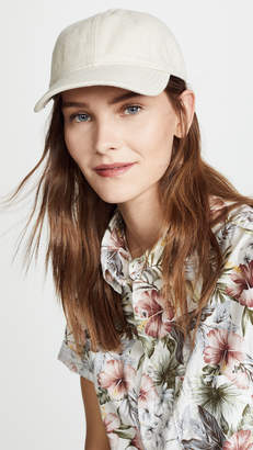 Madewell Linen Baseball Hat with Leather Trim
