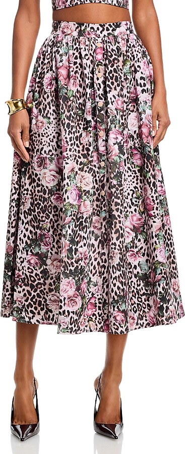 L'Agence Seina Front Placket Midi Skirt