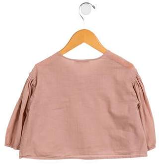 Caramel Baby & Child Girls' Ruched Cutout Blouse pink Girls' Ruched Cutout Blouse
