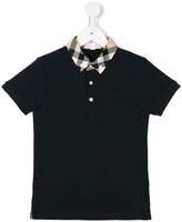 Thumbnail for your product : Burberry Children Check collar and trim polo shirt
