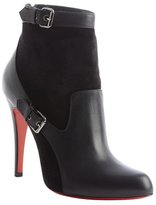 Thumbnail for your product : Christian Louboutin black leather and suede buckle detail ankle boots