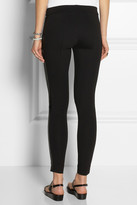 Thumbnail for your product : DKNY Leather-trimmed ponte leggings