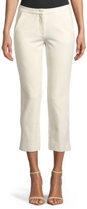 Derek Lam Drake Straight-Leg Cropped Trousers, Ivory