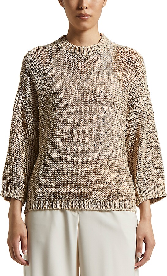 Peserico Airy Knit Sequined Sweater