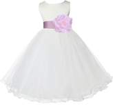 Thumbnail for your product : ekidsbridal Wedding Princess Party Rattail Edge Ivory Tulle Toddler Flower Girl Dress 829T