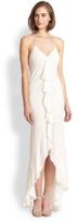 Thumbnail for your product : Haute Hippie Silk Cascading Ruffle Hi-Lo Gown