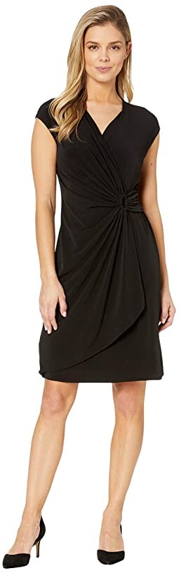 Short Sleeve Black Wrap Dress | Shop the world's largest 
