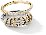 Thumbnail for your product : David Yurman Cable Collectibles Pave Diamond Band Ring in 18K Yellow Gold, Size 7