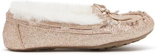 Harper Canyon Rylee Faux Fur Lined Glitter Moccasin