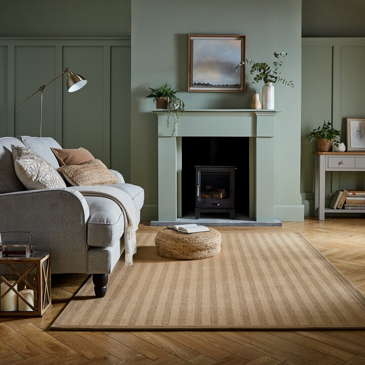 Dunelm Herringbone Jute Border Rug Herringbone Border Natural ShopStyle