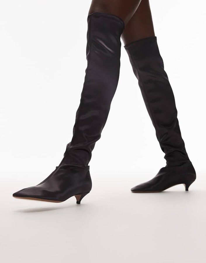 Arket real leather over the knee boots in dark burgundy