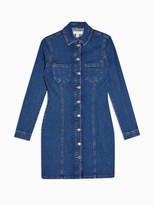 Thumbnail for your product : Topshop Button-through Denim Stretch Mini Dress - Blue