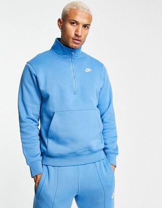 blue nike half zip