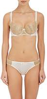 Thumbnail for your product : GILDA & PEARL Women's Gina Stretch-Silk & Lace Balconette Bra - Ivory, Gold