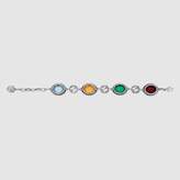 Thumbnail for your product : Gucci Interlocking G silver bracelet with stones
