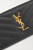 Thumbnail for your product : Saint Laurent Monogramme Small Quilted Textured-leather Wallet - Black