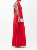 Thumbnail for your product : Valentino Garavani Halterneck Backless Pleated Silk-georgette Gown