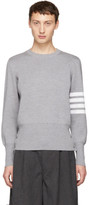 Thumbnail for your product : Thom Browne Grey Milano Stitch Four Bar Crewneck Sweater