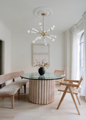 Mercer41 Kaleen 12 Light Aged Brass + Matte White Chandelier