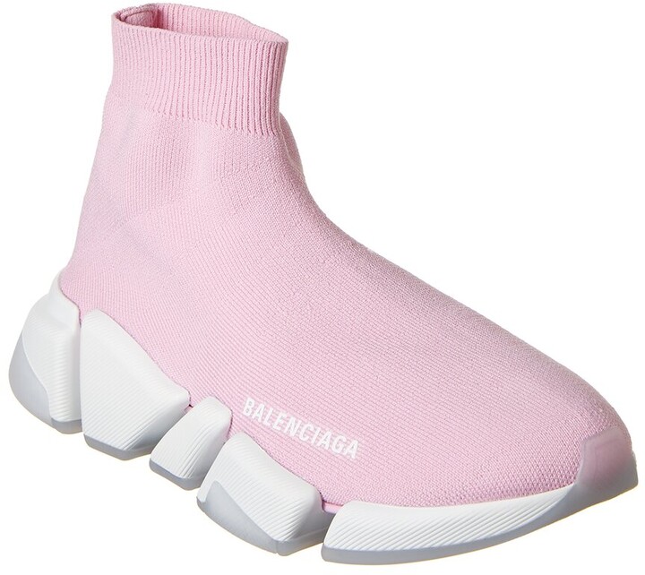Balenciaga Speed Glitter Sock Sneaker in Pink  Lyst