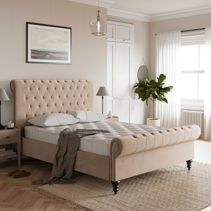 Dunelm Classic Taupe Chesterfield Bed Taupe (Cream) ShopStyle