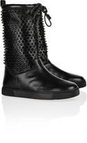 Thumbnail for your product : Christian Louboutin Surlapony Spikes shearling-lined leather boots