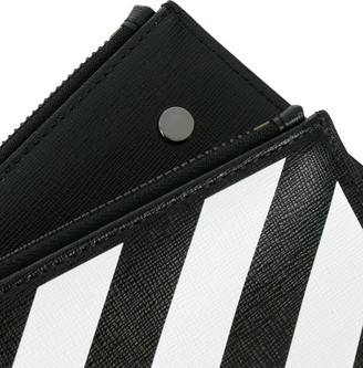 Off-White Diagonal stripe zipped pouch