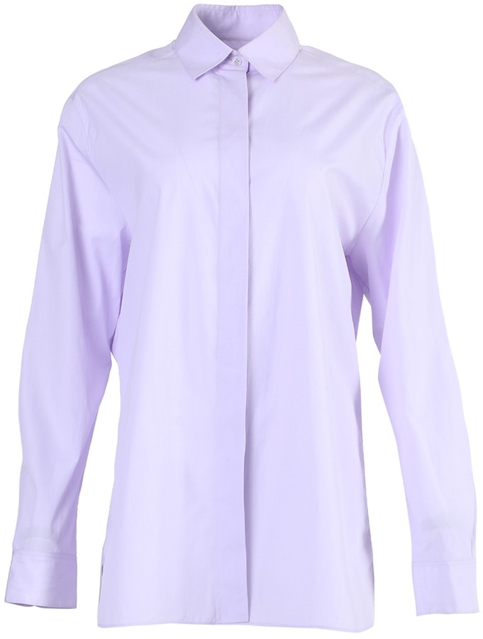 The Row Oversized Lilac Buttondown Shirt ShopStyle Tops