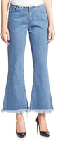Thumbnail for your product : Marques Almeida Frayed Stonewash Cropped Flare Jean