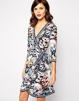 Thumbnail for your product : BCBGMAXAZRIA Adele Wrap Dress in Butterfly Print - Multi