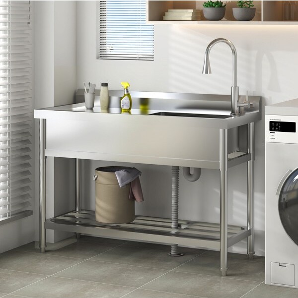 WARMTOBABY StainlessSteelSink-DurableCorrosionResistantEasytoCleanRustProofModernKitchenSink